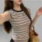 Keunggulan JDF - ON - TERA Top Knit Salur Kaos Oblong Wanita untuk Gaya Harian Anda